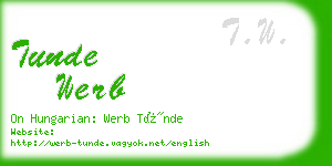 tunde werb business card